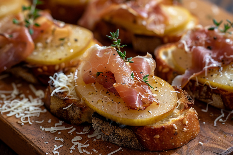 Груша и прошутто — сочетание, которое делает фуршет роскошным