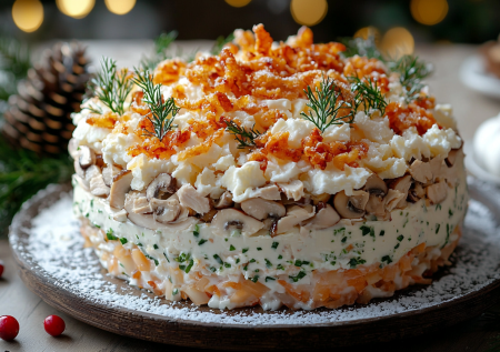 Салат «2 января» готовлю когда оливье надоел: простой рецепт с курицей и необычным сочетанием