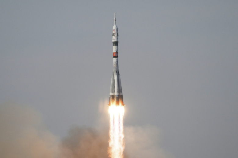 Запуск ракеты-носителя «Союз-2.1а» с пилотируемым кораблем «Союз МС-28» с космодрома Байконур