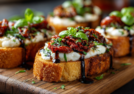 Устроить праздник просто: рецепт брускетты с вялеными томатами