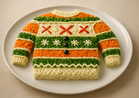 Праздничный стол оживает с салатом-свитером