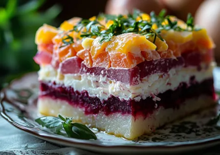 Сельдь под шубой с секретом: вегетарианский рецепт с сейтаном