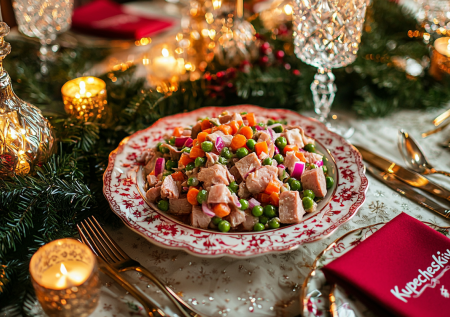 Салат «Купеческий» подавали на Новый год в царской Руси: вкуснейший рецепт со свининой, маринованным луком и солеными огурцами