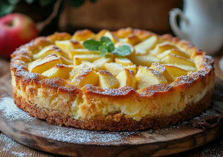 Яблочный пирог с творожной основой: готовим самую нежную выпечку к чаю