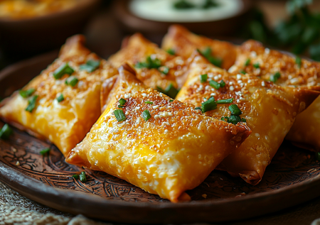 С тестом больше не вожусь, беру рисовую бумагу и делаю быстрые пирожки: начинка по классике — яйца и лук