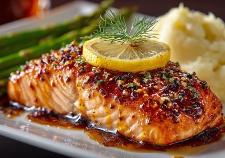 Лосось в медово-горчичной глазури: сочный и ароматный ужин за 20 минут