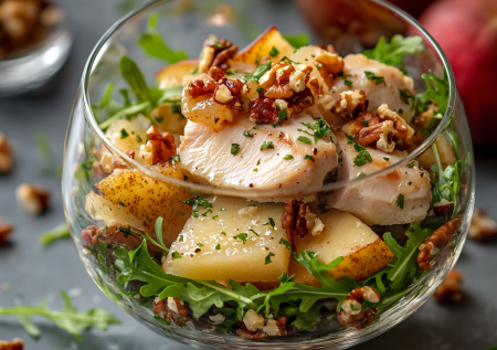 Оливье — это скучно! Собираю салат «Хрустальная ночь» с курицей и грушей! 4 ингредиента и сыр