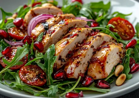 За 15 минут: салат с копченой курицей и руколой — улетает тут же