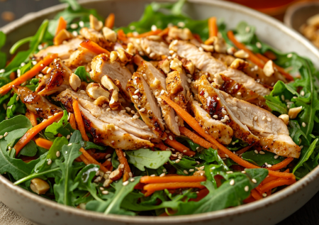 “Рыжий забияка”: салат с копченой курицей и морковкой