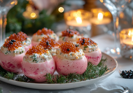 Розовые яйца на новогодний стол: изумительная закуска из бюджетных продуктов