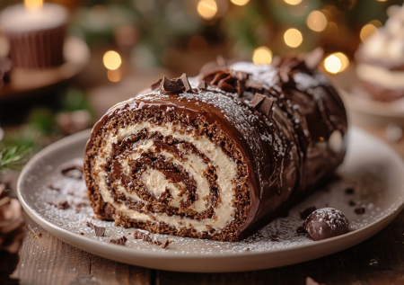 Вместо тортов готовлю на Новый год шоколадный рулет: хватает на большое количество гостей
