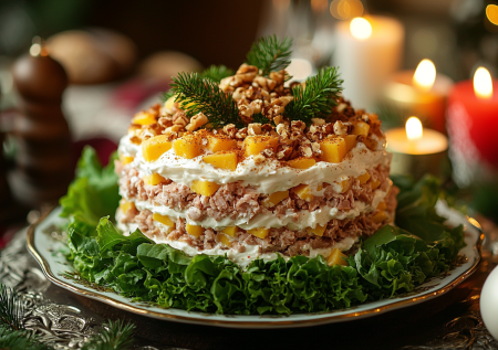 Салат «Грузинский»: съедается подчистую в новогоднюю ночь, его не придется доедать несколько дней