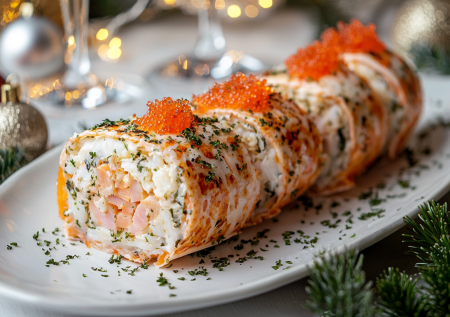 С такой закуской и салаты не нужны: рулет из крабовых палочек — эффектно и без трат