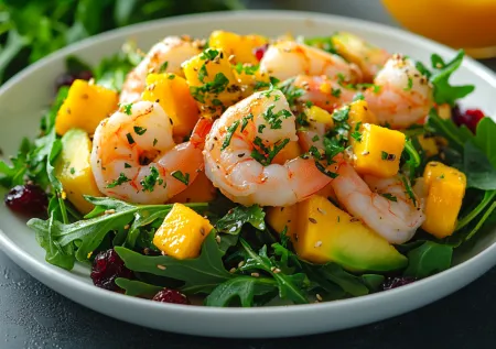 Сочетание нереальное: салат с креветками и манго — гости запищат