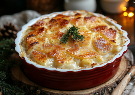 Новогоднее чудо под хрустящим «покрывалом» — «Зимняя сказка»: нужны картофель, грудка и пармезан