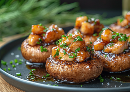 Закусочные шампиньоны с курицей и терияки — ароматнее фуршетных закусок! Идеально к игристому вину