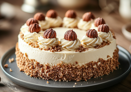 Забудьте об эклерах! Моя новая любовь — торт «Парижское утро»: кофейные коржи, фундук и крем на основе маскарпоне