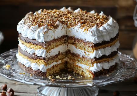 «Наполеон», гудбай. Готовлю торт «Графские развалины»: хрустящее безе, шоколадный крем и фундук
