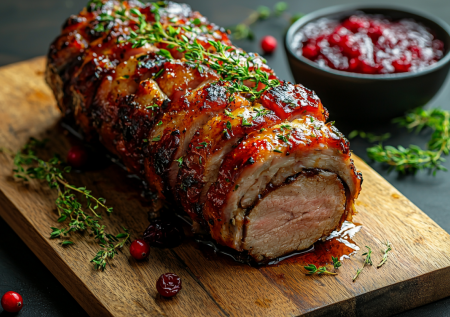 Бруснично-мясной рулет к Новому году — самое то, если надо поразить гостей