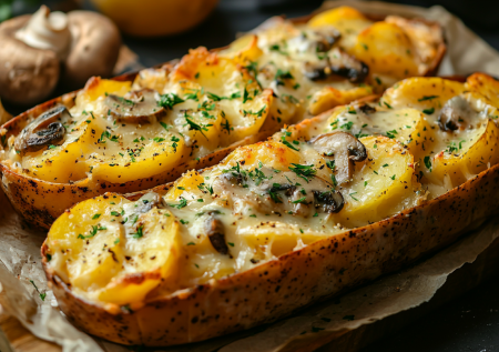 Режу картошку, курицу, грибы и запекаю праздничное горячее: чудо-идея для порционной подачи