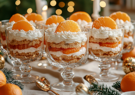 Новогодние трайфлы с мандарином: можно приготовить заранее и не суетиться 31 декабря