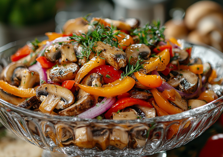 Маринуем шампиньоны на праздничный стол: этот салат «Грибник» есть можно почти сразу