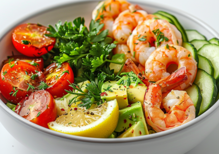 Легкий ужин за 15 минут: секрет изысканного салата с авокадо и креветками