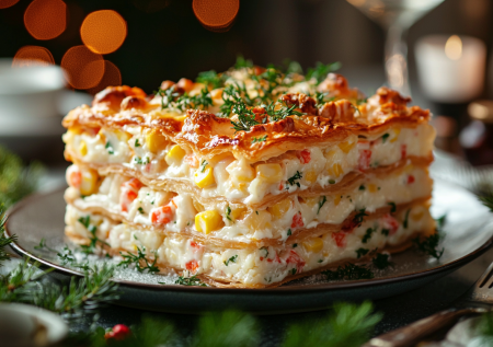 Салат «Крабовый» в слоеном тесте: когда хочется чего-то новенького, готовлю это чудо на праздники