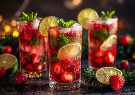 Новогодний хит: безалкогольный клубничный мохито — гости и дети будут в восторге