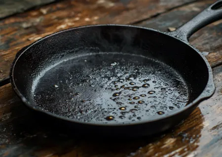 Аптечную жидкость выливаю на сковороду: вековой нагар отлетает корками