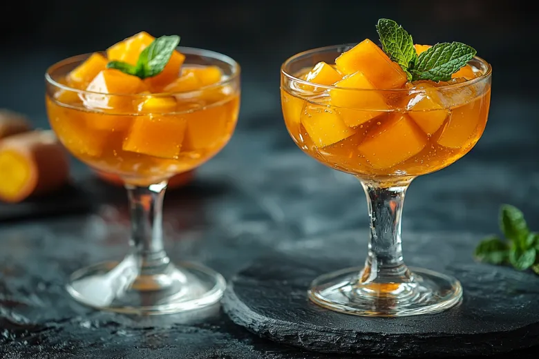 Самый быстрый рождественский десерт: хурма с медом в желе за 5 минут