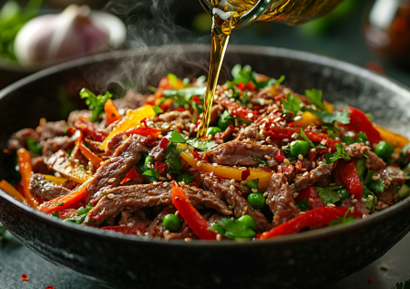 Не лезут майонезные салаты? Готовим 2 января свеженький салат из овощей и говядины. Необычная шипящая заправка