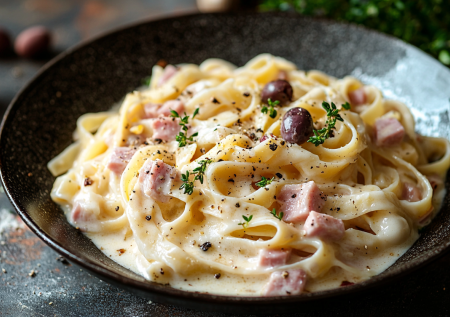 Ужин в стиле мафиозного дона — готовлю пасту по-сицилийски с ветчиной и оливками: до безобразия просто и вкусно