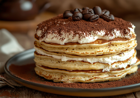 Тирамису-панкейки — обалденные оладики по мотивам знаменитого десерта. Шедевр на завтрак из простых продуктов