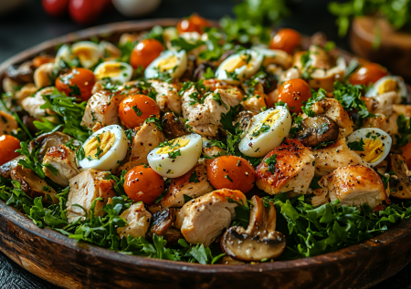 Думали, чем заменить оливье на Новый год? Попробуйте «Гнездо глухаря» — немного курицы и шампиньонов превращаются в шедевр