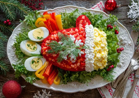 Шубу отменяю! Собираю салат «Варежка Деда Мороза»: крабовые палочки, сыр и праздничное настроение