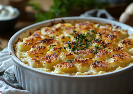 Достаю сливки и лук — пюре отдыхает! Запекаю картофель гратен: хрустящая корочка и нежная сердцевина