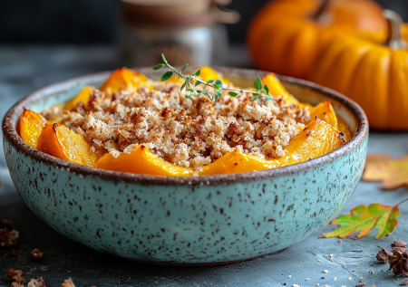 Запекаю тыкву с медом и овсяной крошкой — осенний завтрак за 30 минут, который вдохновляет