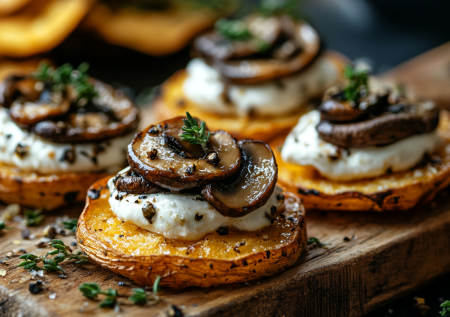 Готовлю грибные тапас на картофельных чипсах — нежная закуска для праздничного стола