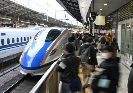 Лебедь остановил скоростной поезд в Японии