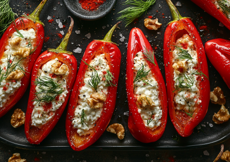 В магазине стоит бешеных денег: повторяем дома трендовую закуску из перчиков и творожного сыра. Вкуснятина на хлеб к вину и игристому