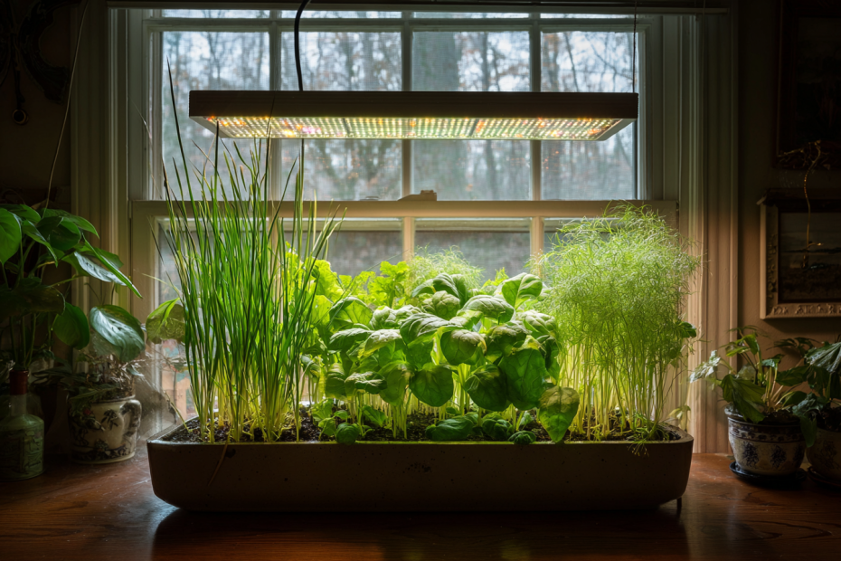 Огород на подоконнике зимой