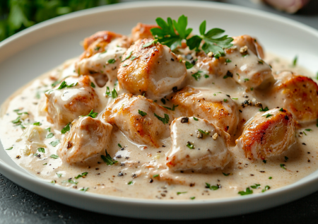 Курочка и сырный соус — проверенное сочетание: ультрапростой рецепт — всего 3 ингредиента и 15 минут