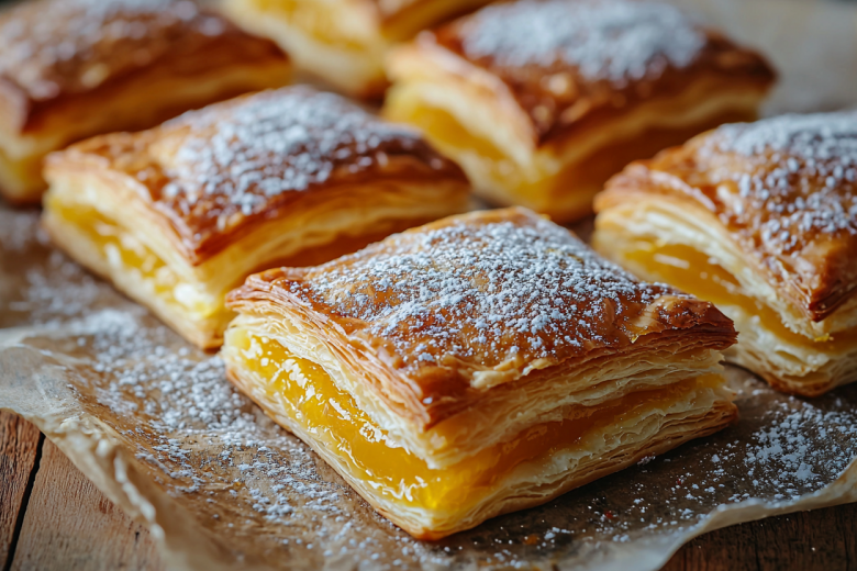 Рецепт вкусных пирожков из слоеного теста с апельсиново-лимонной начинкой