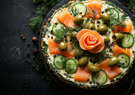 Пачка крекеров и кусочек красной рыбки: соленый чизкейк для новогоднего стола — чумовая идея закуски