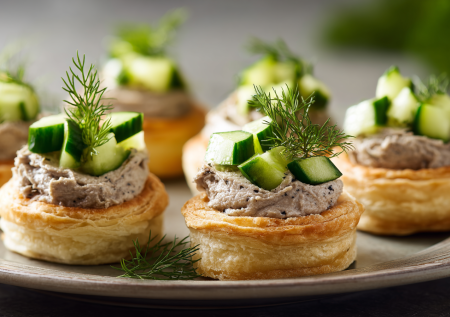 Готовлю за 15 минут: тарталетки с печенью трески и огурцом!