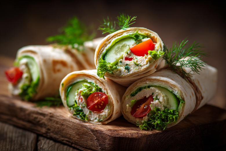 Закуска в лаваше с тофу