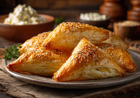 Обалденные пирожки из слоеного теста с сыром — рецепт заинтересует