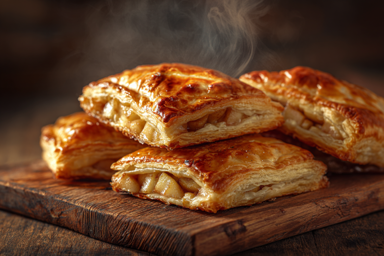Пирожки из слоеного теста с яблоками