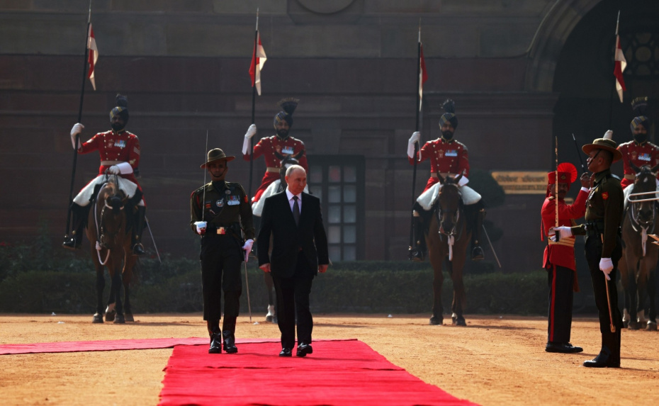Церемония официальной встречи Владимира Путина президентом Индии Драупади Мурму и премьер-министром Индии Нарендрой Моди